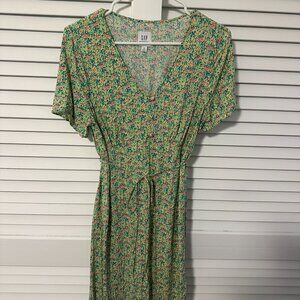 GAP Maternity Tie-Waist Midi Dress